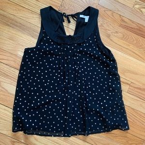 [Lauren Conrad] black sleeveless blouse with bead detail